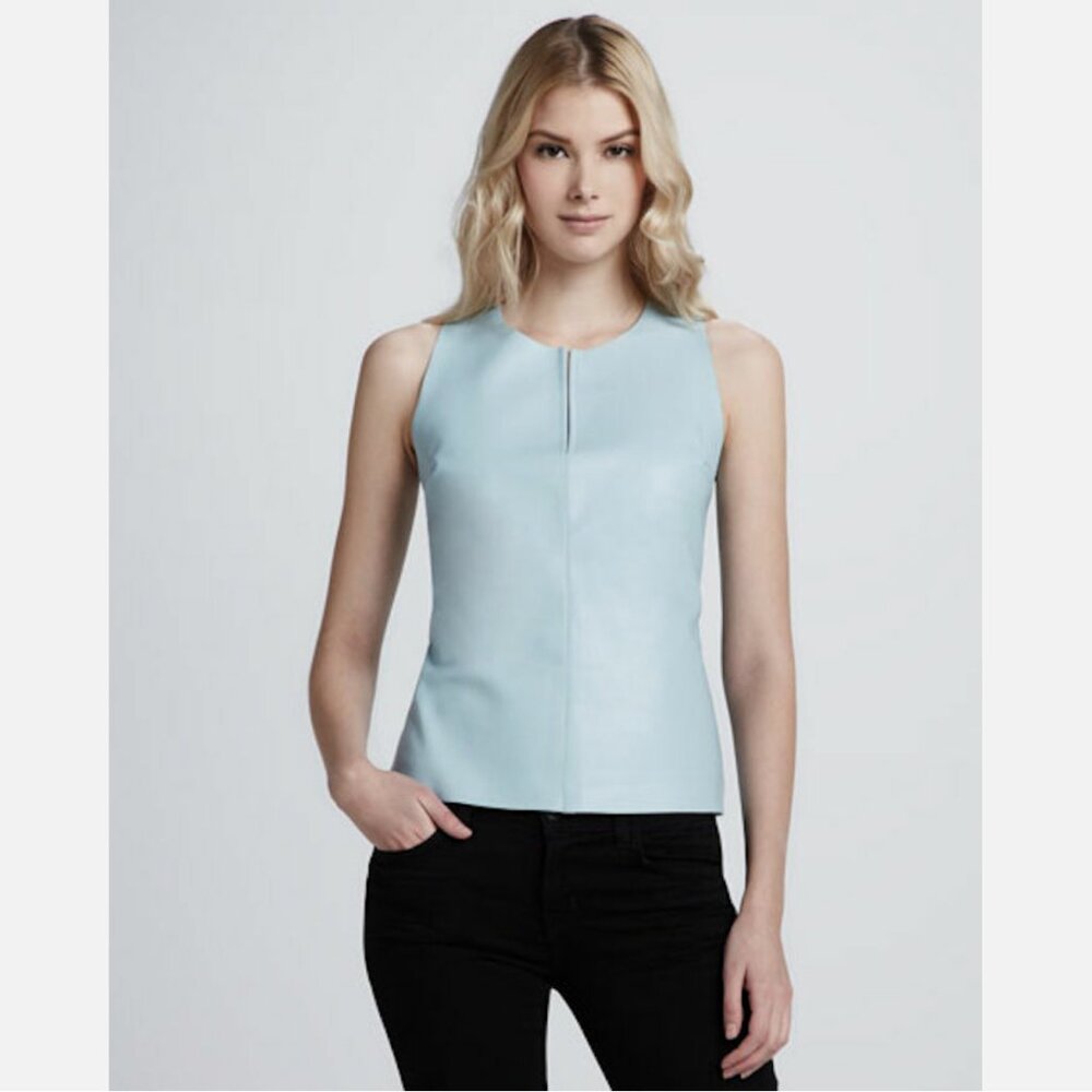PJK Patterson J Kincaid Melissa Leather Shell Top